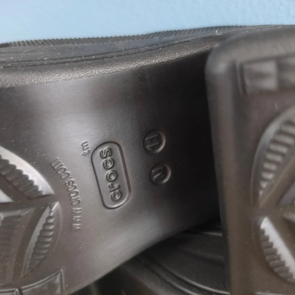 Crocs Mens Siren Clog Black Chunky Platform High Heel Mules 208547-001 Size 11